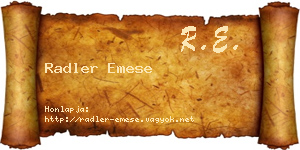 Radler Emese névjegykártya